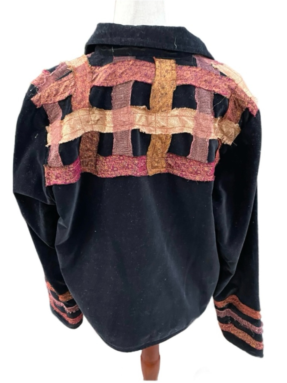 Yak Magik ~ Medium ~ Vtg ~ Black/Gold • Velvet ~ Silk Ribbons/ Fringe ~ Jacket - Picture 3 of 14